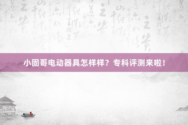 小固哥电动器具怎样样？专科评测来啦！