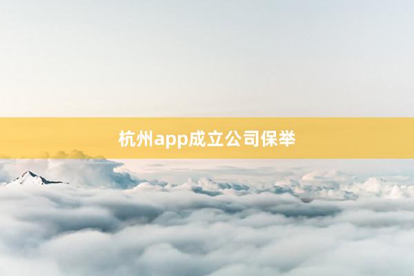 杭州app成立公司保举