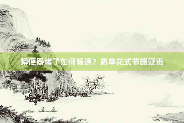 蹲便器堵了如何畅通？简单花式节略贬责