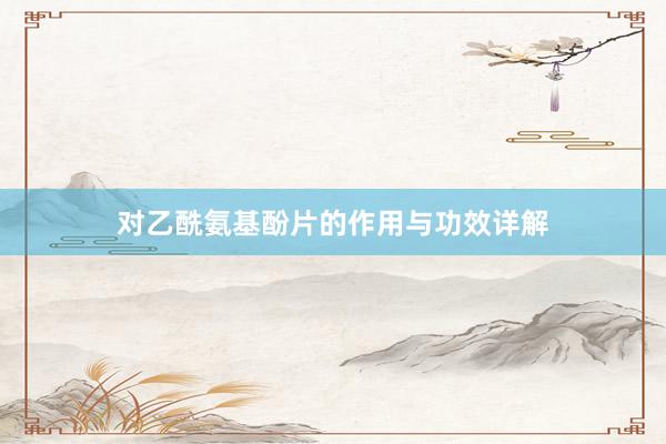 对乙酰氨基酚片的作用与功效详解