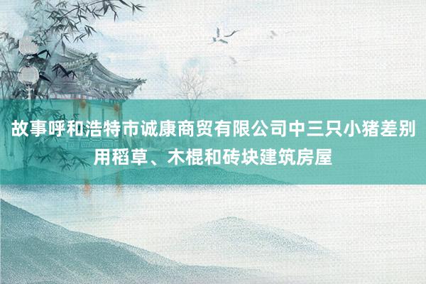故事呼和浩特市诚康商贸有限公司中三只小猪差别用稻草、木棍和砖块建筑房屋